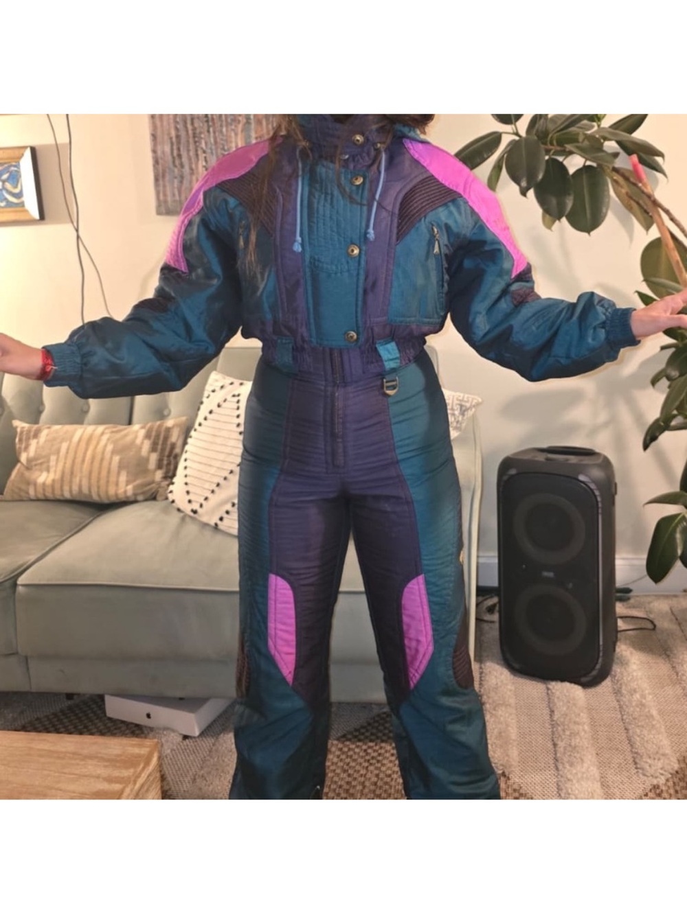 Descente Teal, Purple & Pink Women’s Ski Suit